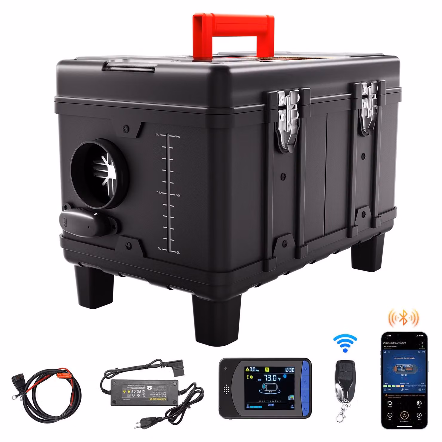 Riscaldatore diesel - Stufa da pavimento da 8 kW con controllo tramite app Bluetooth e basso consumo di carburante