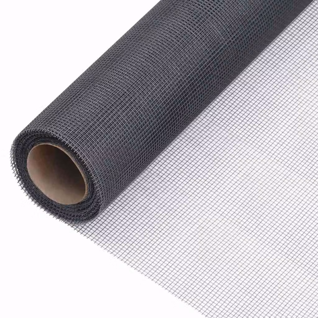 Zanzariera in fibra di vetro vidaXL Grigia L: 1000 cm, H: 100 cm