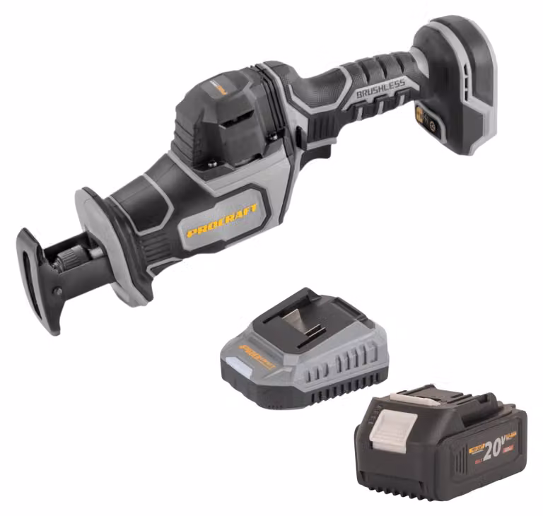 Procraft Industrial RS20Abb Seghetto alternativo 20 V Brushless + 1x batteria 4,0 Ah + caricabatteria