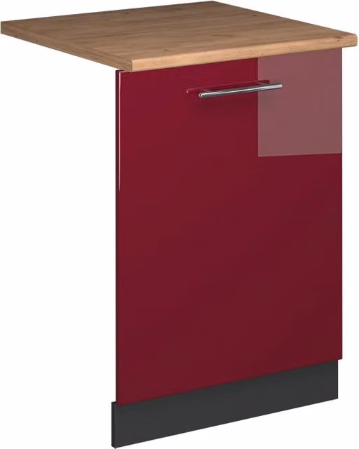 Pannello frontale per lavastoviglie Vicco Fame-Line Bordeaux lucido e Antracite, Larghezza: 60 cm