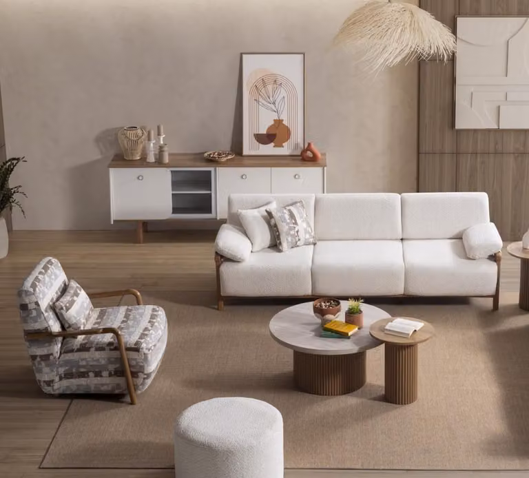 Wohnzimmer-Set mit Sofa und Sessel Schönheit und Eleganz im Detail