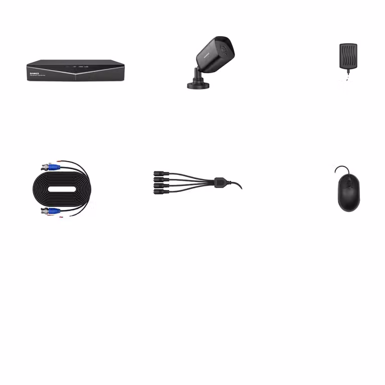 Sistema di telecamere di sorveglianza domestica, DVR 1080N, visione notturna, BIANCO, 1T