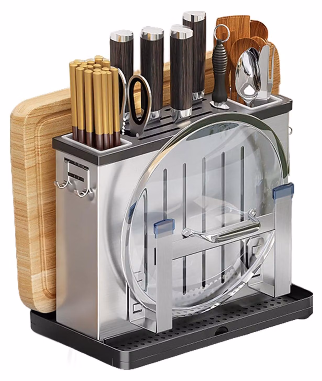 Organizzatore da cucina senza foratura, ideale per taglieri