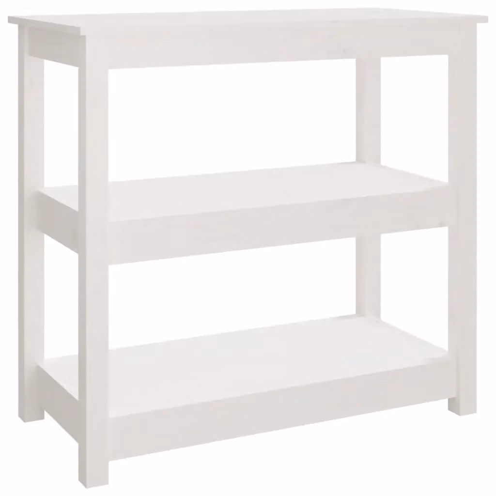 Tavolo Consolle vidaXL in Legno di Pino Bianco per Soggiorno e Ingresso L/P/H: 80 x 40 x 74 cm – 2