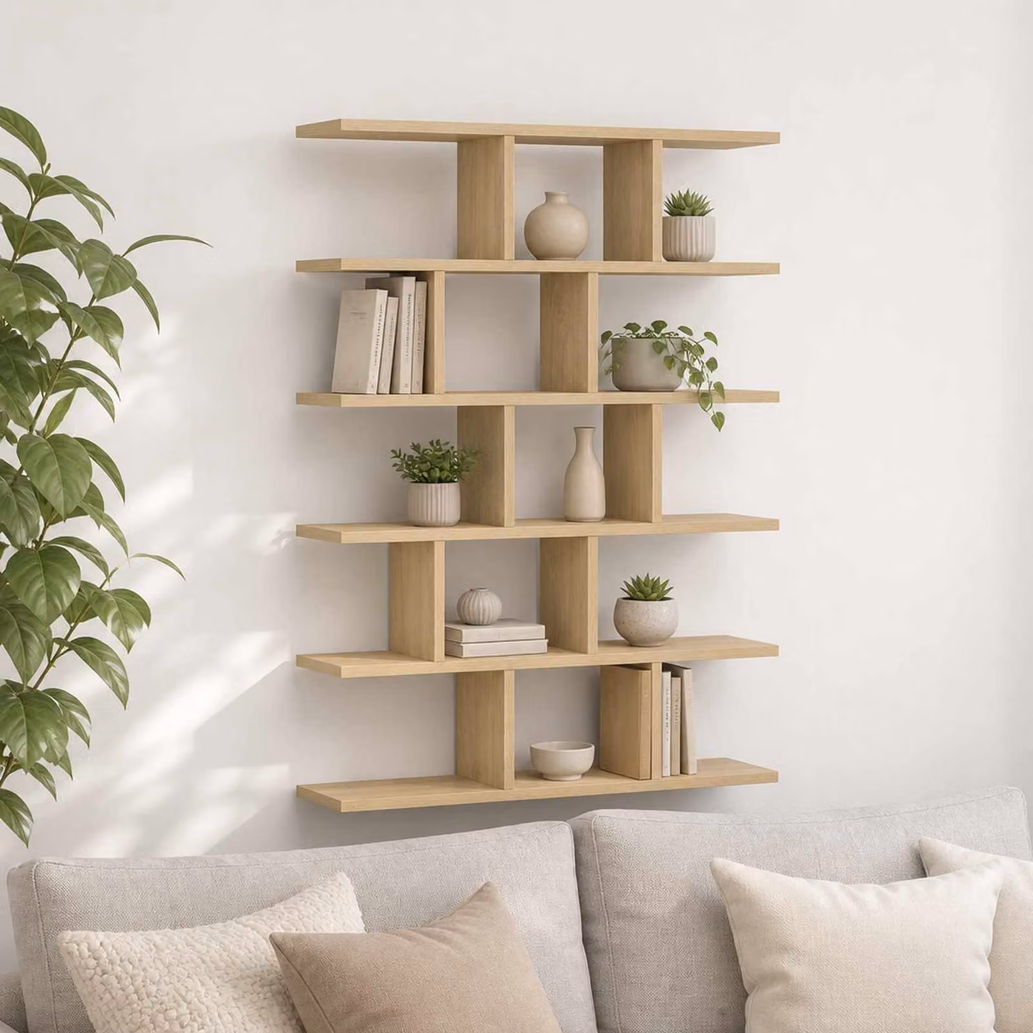 Scaffale da parete moderno vidaXL in Rovere Sonoma, L: 70 cm, P: 17 cm, H: 101 cm