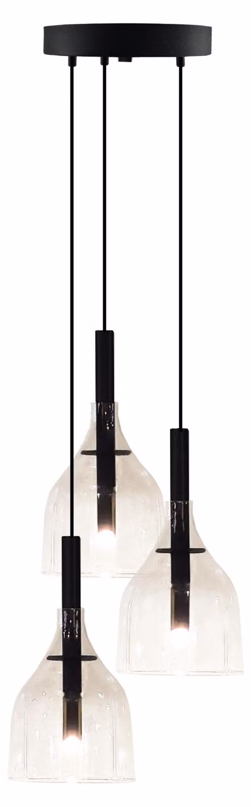 Lampadario BOTOR nero 3xG9x2,5W in vetro, dimensioni: 179x20x20 cm, IP20, Shilo