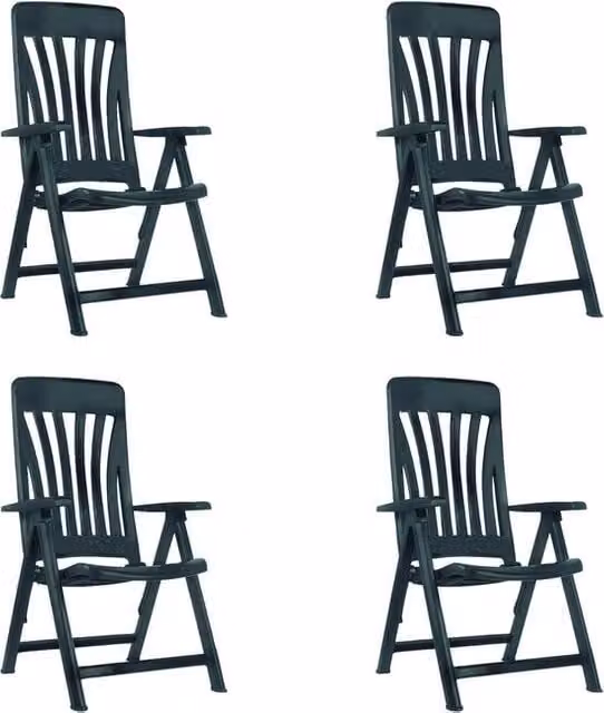 Set di 4 sedie da giardino inclinabili - antracite - pieghevoli e confortevoli