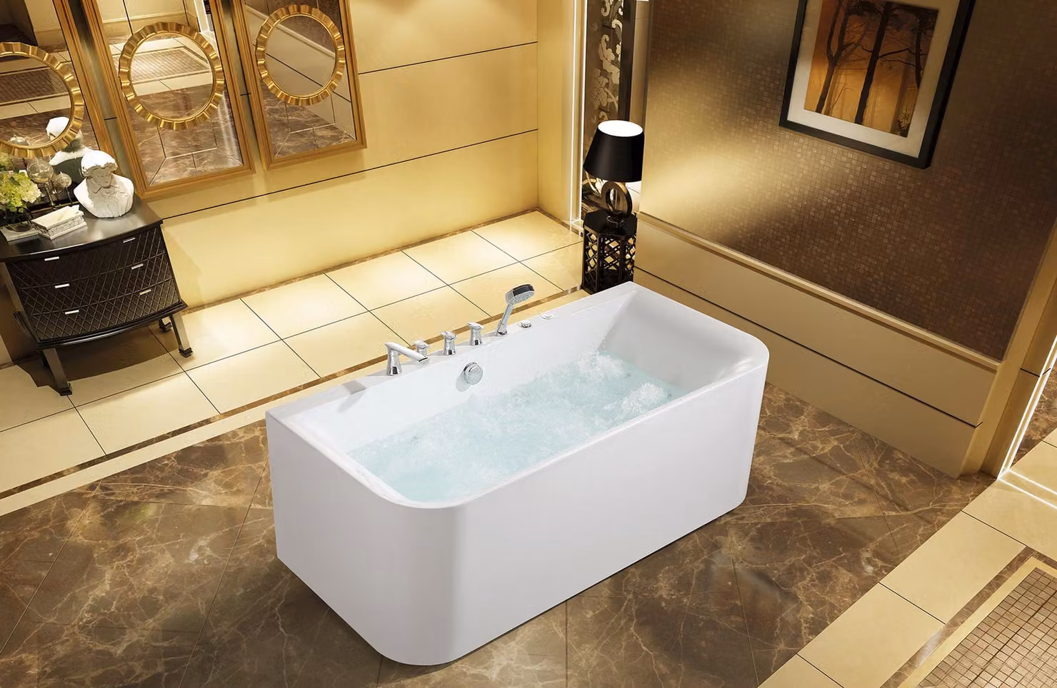 Badewann Wanne Spa Wannen Badezimmer 170x80 Badewannen Weiß Acryl Armaturen