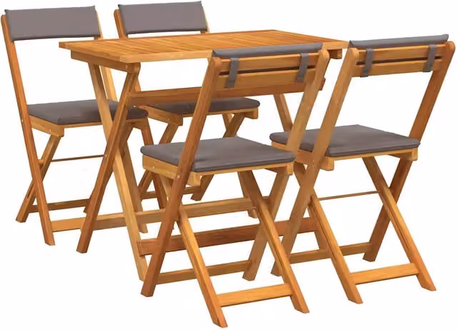 Set bistrot 5 pz | Set Salotto da Giardino Olio Naturale Legno di Acacia Massello