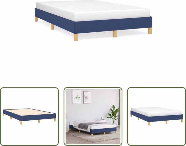 The Living Store Rete da letto blu 120x190 cm Tessuto