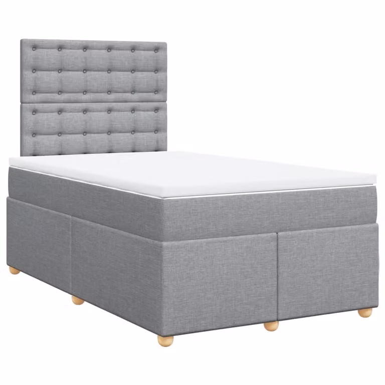 Giroletto a Molle con Materasso Grigio Chiaro 120x200cm Tessuto