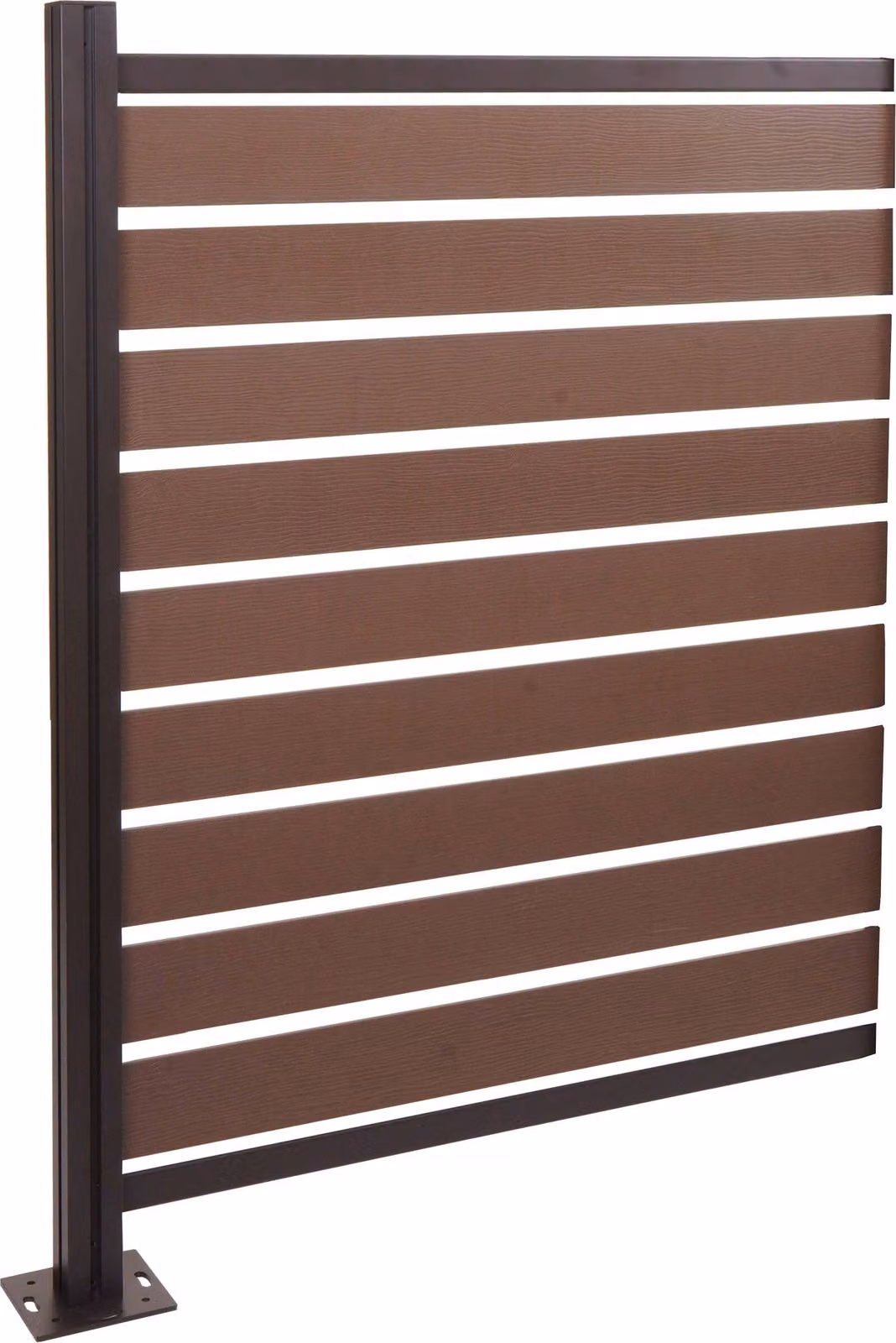 Recinzione per bidoni della spazzatura in alluminio MCW-K57, elemento di ampliamento rivestimento per bidoni della spazzatura, effetto legno espandibile 130x100x6 cm ~ marrone