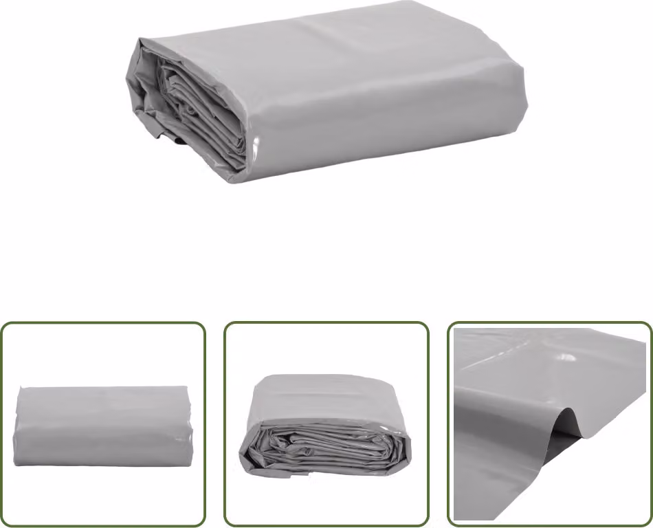 The Living Store Abdeckplane Grau 3x3 m 650 g/m²
