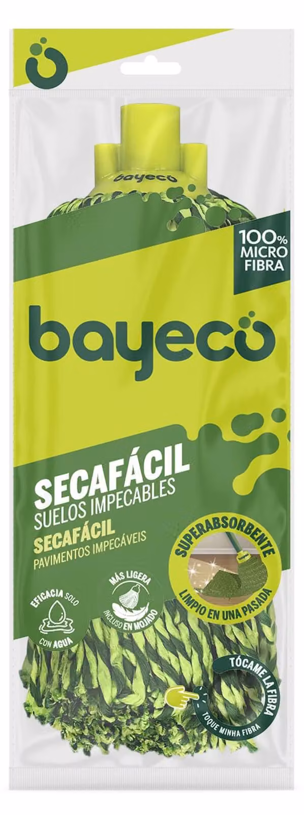 Mocio in microfibra, 100% microfibra, elevata capacità di assorbimento, colore verde, confezione singola