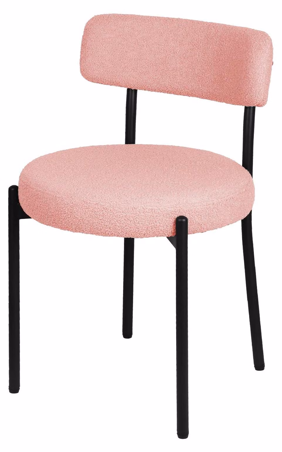 Set di 2 sedie da pranzo - Sedie imbottite in velluto - Seduta imbottita - Struttura in metallo - Senza braccioli - Design moderno - Rosa