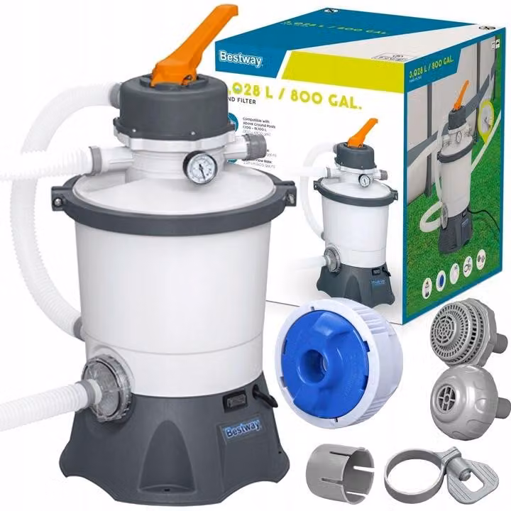 Pompa filtro per piscina Bestway Flowclear a sabbia, 3028 l h, dosatore ChemConnect, per piscine fino a 18100 litri