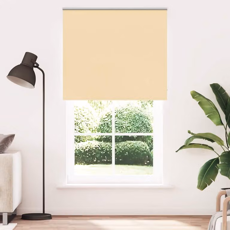 Tenda a Rullo Oscurante vidaXL in Poliestere Beige L: 130 cm, H: 210 cm