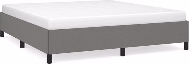 Letto matrimoniale Design In in tessuto grigio scuro con giroletto e doghe in legno L/P: 180 x 200 cm