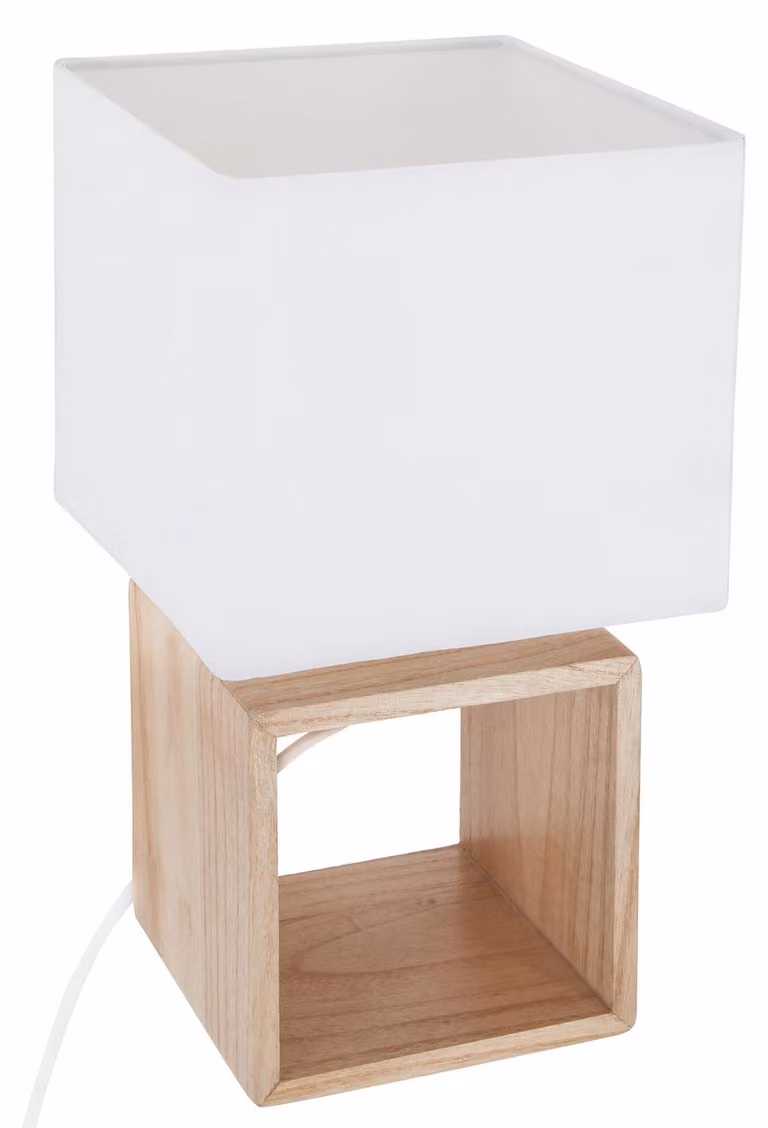 Lampada da tavolo in stile elegante, paralume bianco, 18 x 32 cm