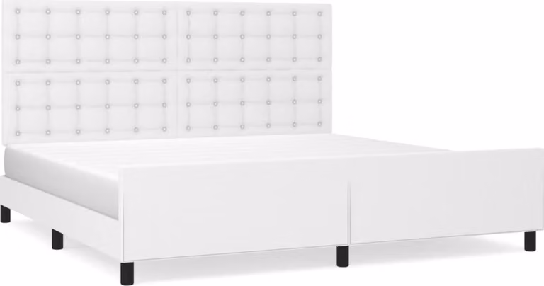 Giroletto con Testiera Bianco 200x200 cm in Pelle finta