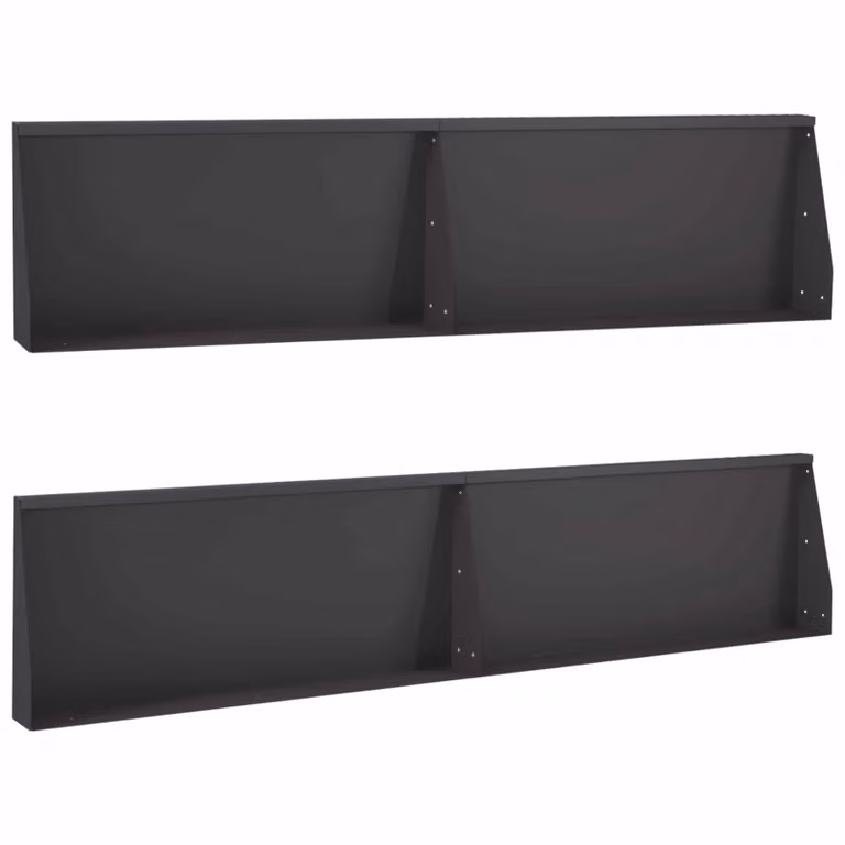 Set di 4 muretti di contenimento per orto rialzato vidaXL in acciaio nero, L: 100 cm, H: 50 cm, P: 12 cm