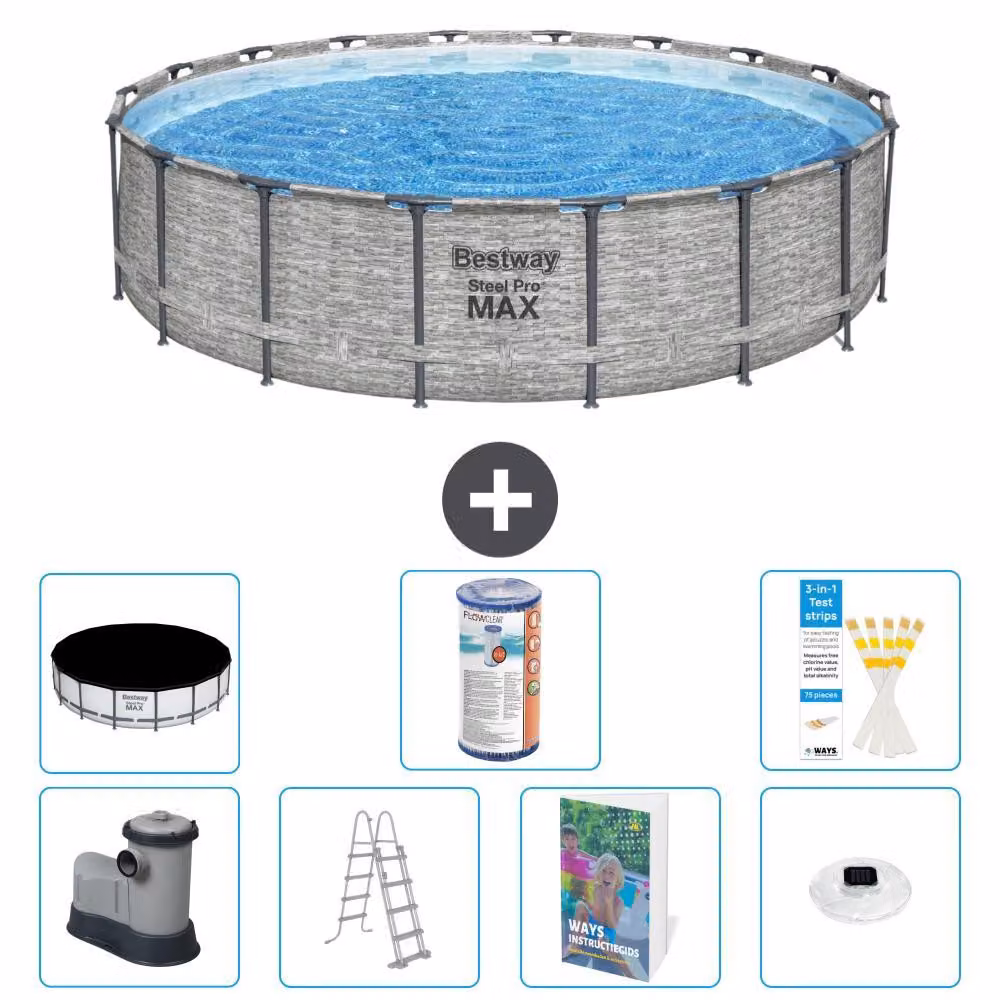 Bestway Steel Pro MAX, piscina in acciaio, forma rotonda - 549x122 cm - 6 pezzi, modello S622
