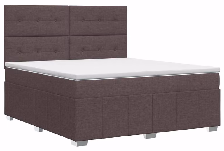 Letto a molle con materasso Taupe 160 x 200 cm in tessuto