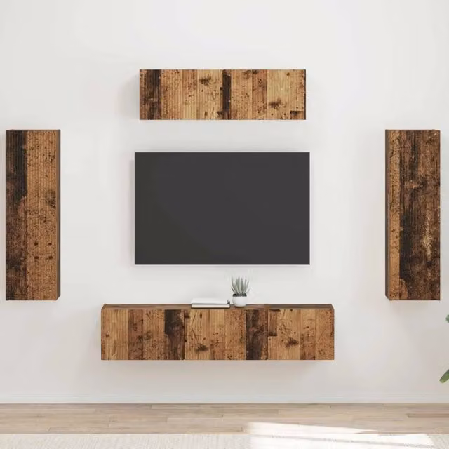 Mobile TV 5 pz Legno vecchio 3409175