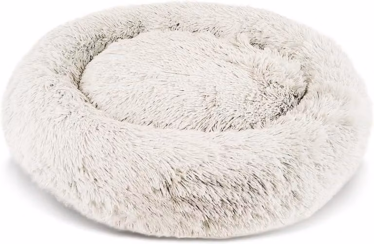 Cuccia per cani in peluche, adatta a cani e gatti, con rivestimento removibile, antiscivolo e lavabile in lavatrice. Colore: crema Alaska. Dimensione: L 71 cm