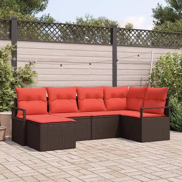 Set di divani 6 pz Marrone polyrattan 3346454