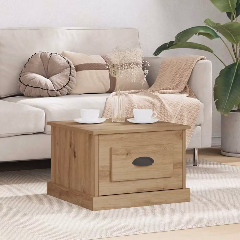 vidaXL Tavolino da salotto moderno in rovere marrone L/P/H: 50 x 50 x 35 cm