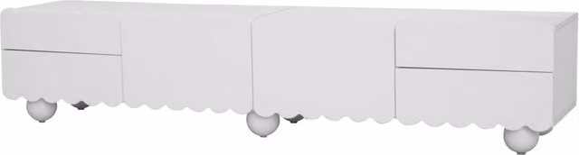 Mobile TV bianco moderno in MDF e PB 175x38x37 cm con ampio spazio contenitivo
