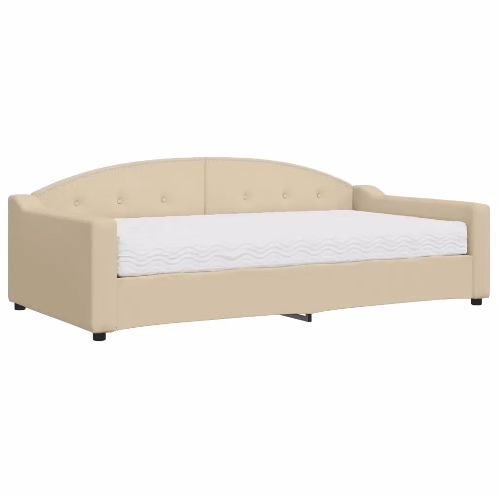 Divano Letto Moderno vidaXL in Tessuto Beige con Materasso 100x200 cm – 2