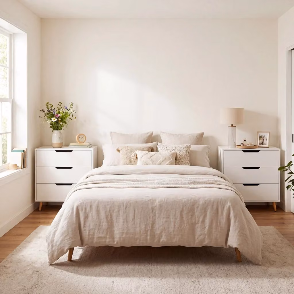 Cassettiera moderna a 3 cassetti in legno e metallo per camera da letto, soggiorno o ingresso, disponibile in bianco o nero – 2