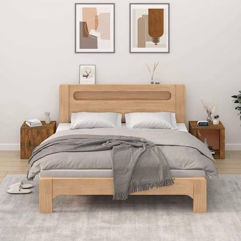 Set di 2 comodini moderni vidaXL in rovere fumo, L: 50 cm, P: 39 cm, H: 47 cm