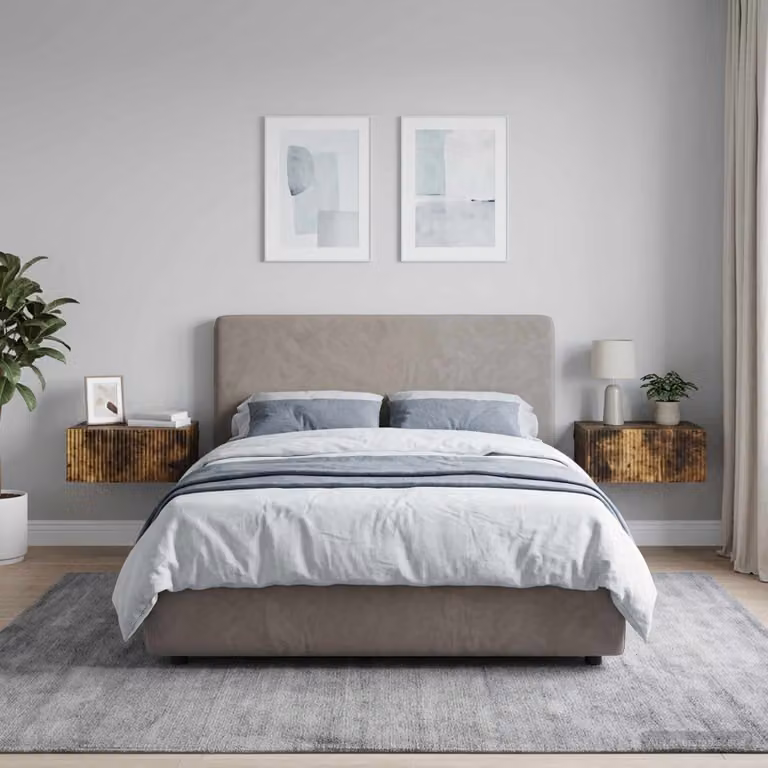 Set di 2 comodini sospesi vidaXL Rovere Fumo L: 49 cm, P: 34,5 cm, H: 20 cm