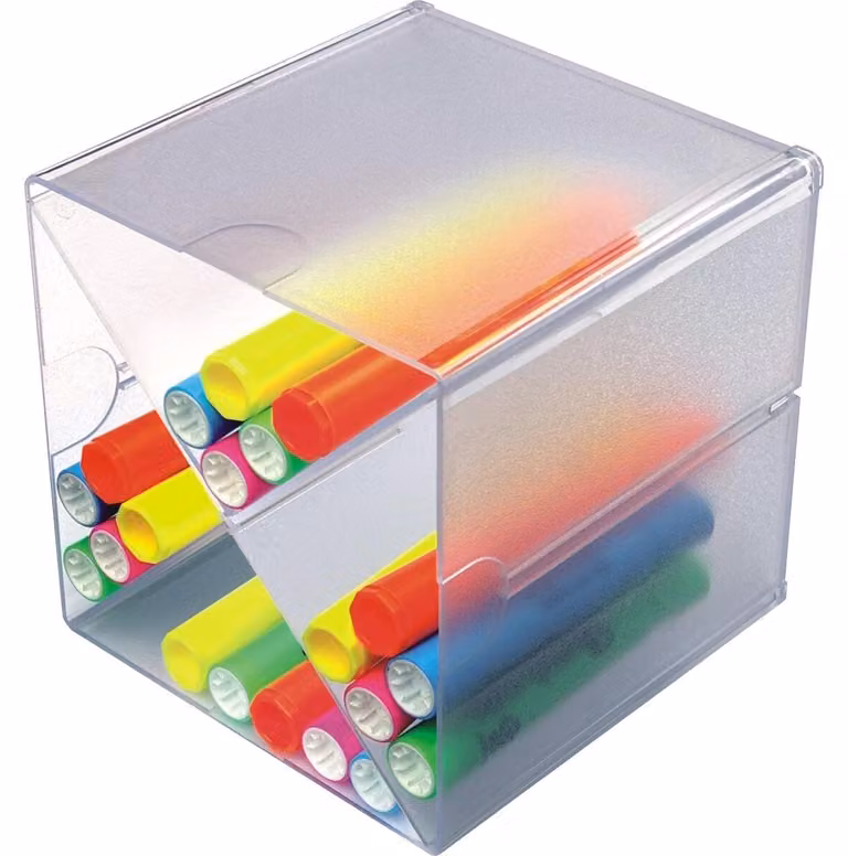 deflecto 350201 deflecto Organisationsbox Cube, 4 Fächer, glasklar
