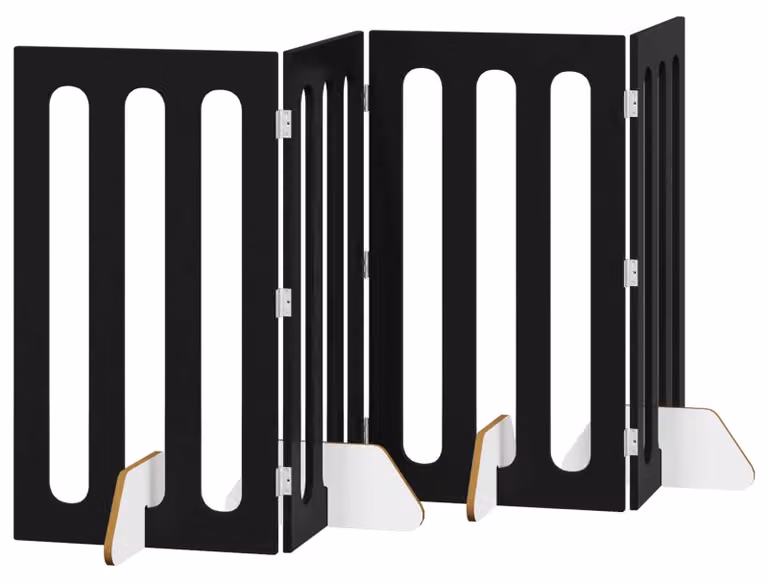 Recinto pieghevole per animali 4 pcs Rovere Nero