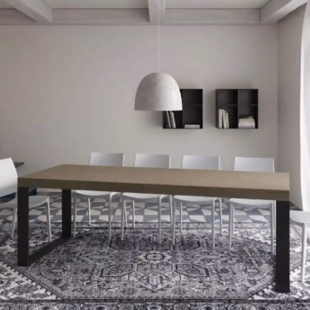 Tavolo allungabile Itamoby moderno rettangolare beige e antracite L: 140-400 cm, P: 90 cm, H: 77 cm
