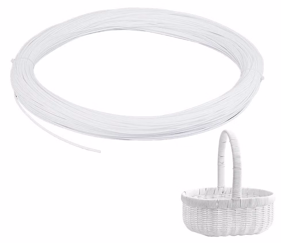 Kit di riparazione per cesti in rattan, diametro 2,5 mm, colore bianco, 2 rotoli/180 metri, materiale: rattan sintetico