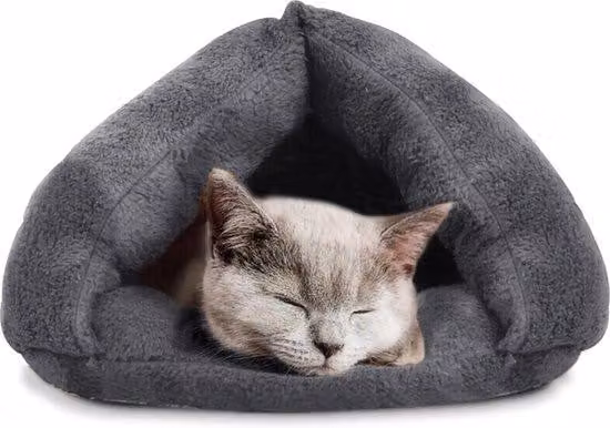 Mini cuccia in pile caldo grigio scuro per piccoli animali domestici
