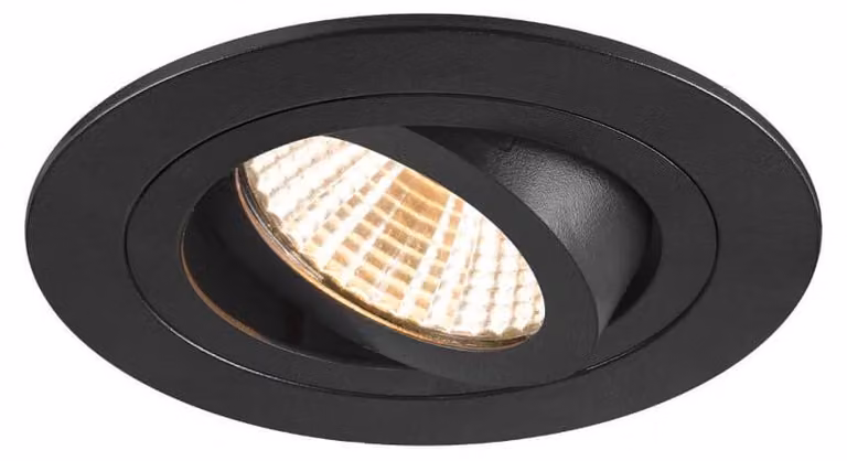 SLV 1007404 NEW TRIA 75, plafoniera da incasso a LED, 3000K, 38° rotondo nero
