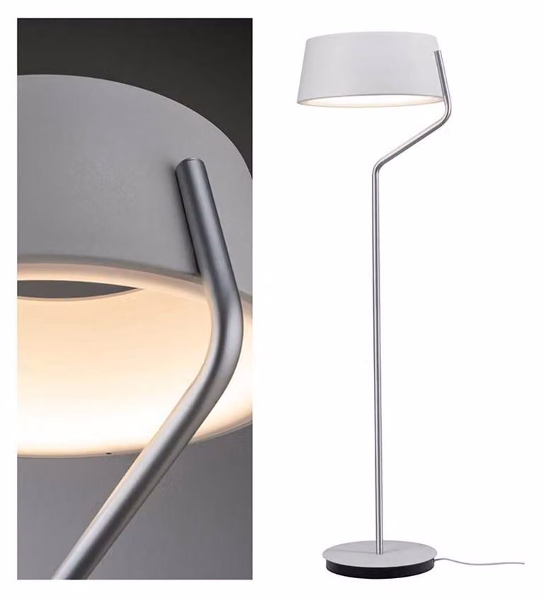 Lampada da terra a LED Belaja 22W bianco/cromo opaco