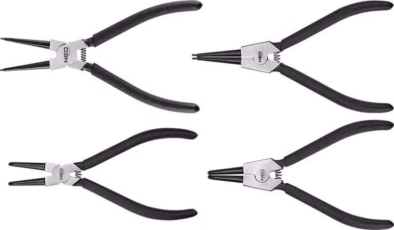 NEO TOOLS Pinze per anelli Seger, set di 4 pezzi.
