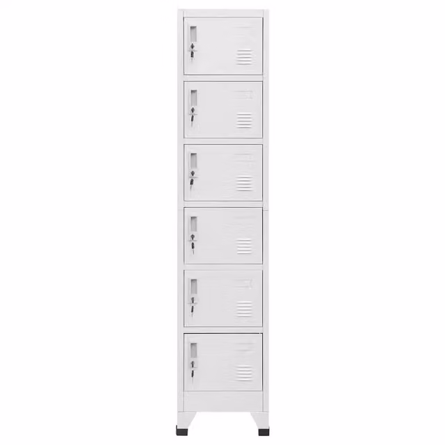 Armadietto a muro vidaXL in metallo con serratura e ante a battente, Grigio, L: 38 cm, P: 40 cm, H: 180 cm