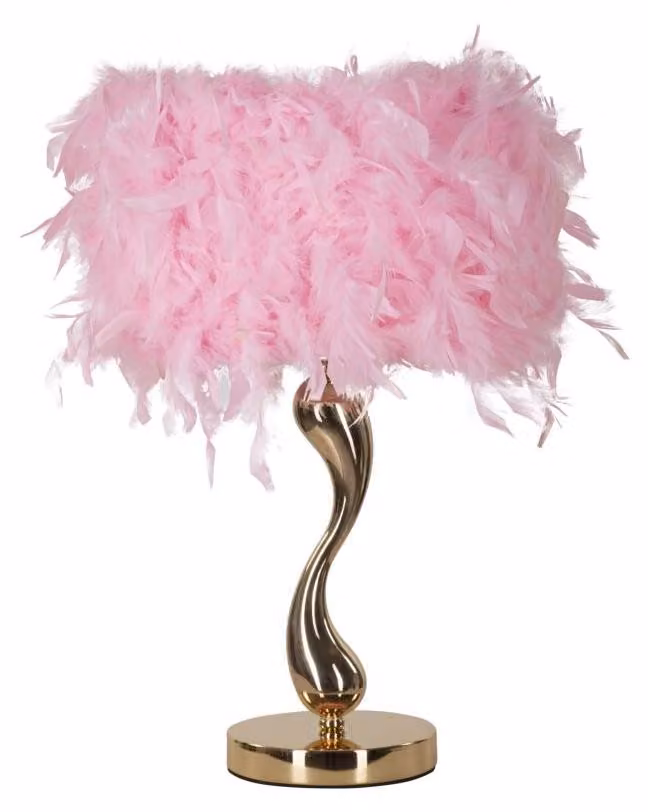 Lampada da Tavolo Cart Rosa Ø25x47 cm in Ferro e Plastica Rosa e Bianco