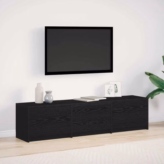 Mobile TV Rovere Nero Legno ingegnerizzato 8006552