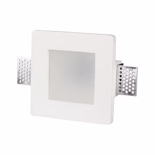 Portafaretto LED Montaggio a Incasso Quadrato GU10 e GU5.3 (MR16) Corpo in Gesso Copertura Satinata