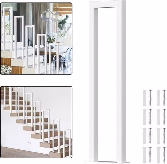 Ringhiera decorativa - Adatta sia per interni che per esterni - Bianco - Ferro - 95 cm