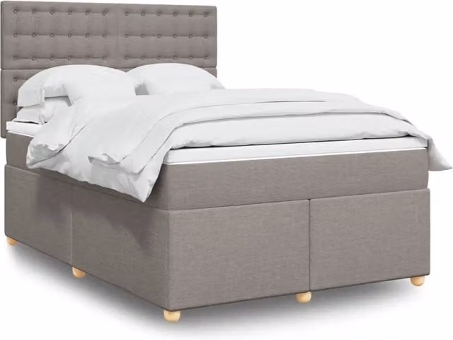 Letto Ibrido con Materasso a Molle Insacchettate vidaXL, Colore Beige e Grigio, L/P: 140 x 190 cm